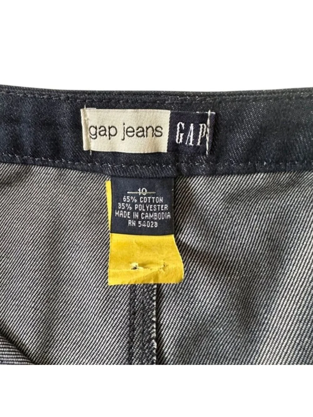 Vintage GAP Jeans Fall 2001 Denim A-Line Midi Skirt Dark Wash Size 10 Y2K